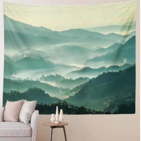 Earth Art hand crafted artisan Other - Large Beautiful Mountain Print Tapestry